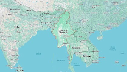 Mapa de Myanmar (Foto: Google)